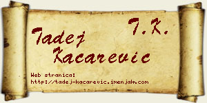 Tadej Kačarević vizit kartica